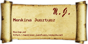 Menkina Jusztusz névjegykártya